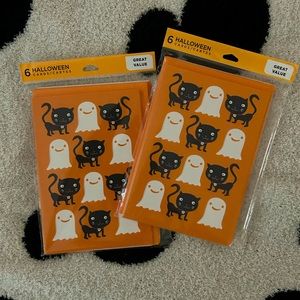 Holiday Cards Halloween 2 Pack Ghost Cat‎ Festive Greeting Cards Spooky Hallmark